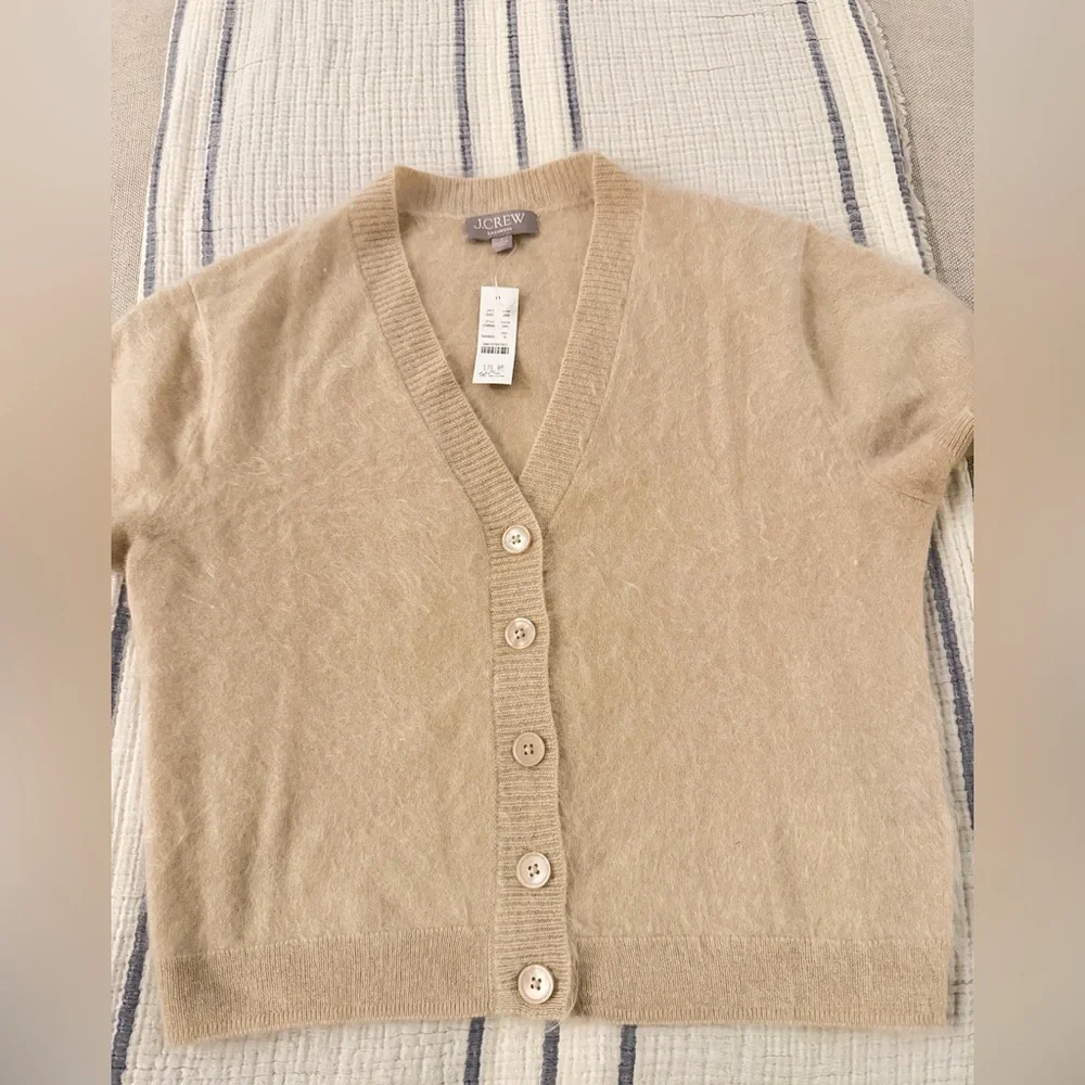 J. CREW Brushed cashmere short-sleeve cardigan Size‎ S, M NWT $178 CM665